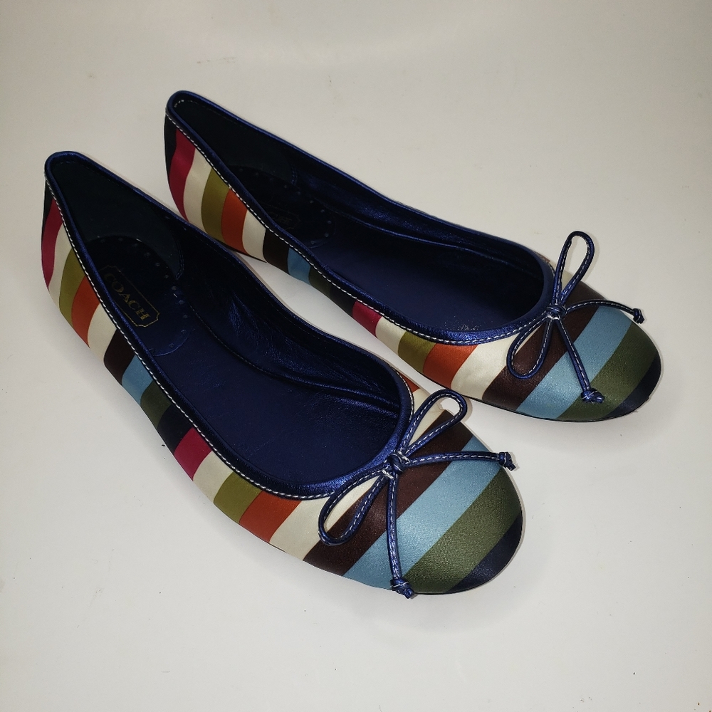 Coach Ballet Flats Ladie Stripe Size 9.5